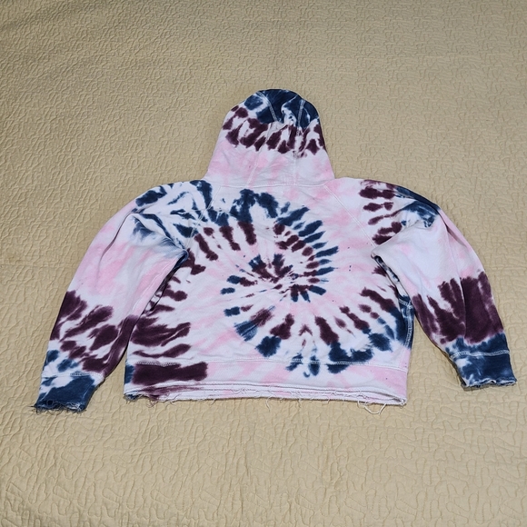 Chaser batwing tiedye raglan half zip hoodie size S - Picture 8 of 8
